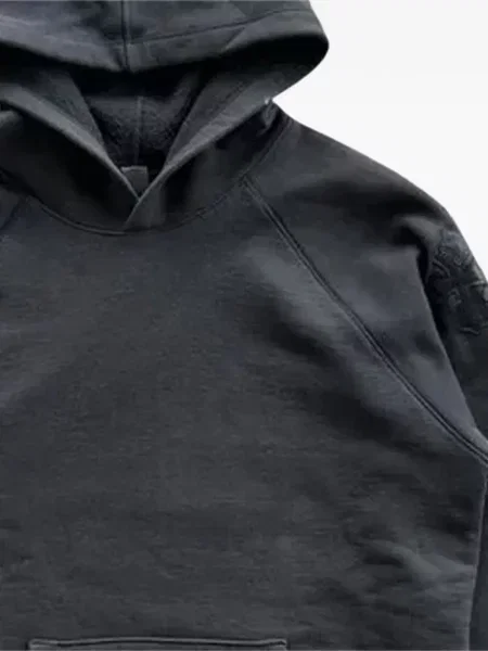 Szív mintás kapucnis melegítő felső Chrome Hearts fekete