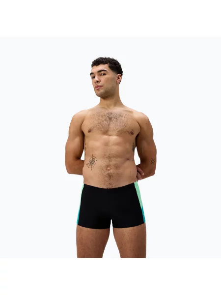 Boxeri de înot pentru bărbați Speedo Dive Aquashort negru/piatră turcoaz negru