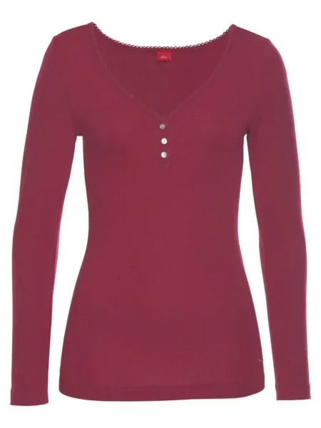 S.Oliver Bluză de noapte pastel roșu