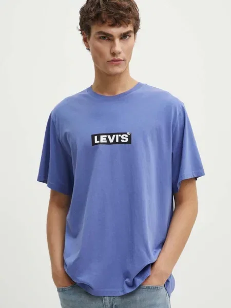 Тениска Levi's лилаво с принт виолетово