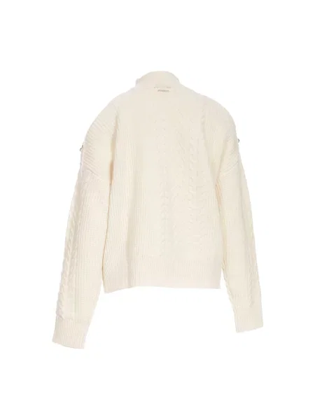 Sweter z golfem Roberto Cavalli beżowy