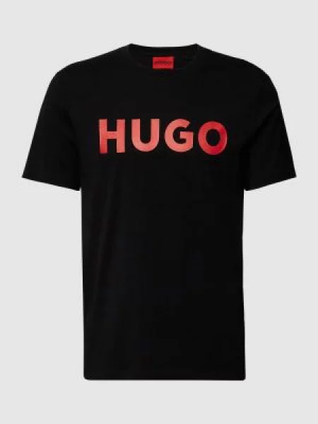 T-shirt z napisem z logo model ‘Dulivio’ Hugo czarna