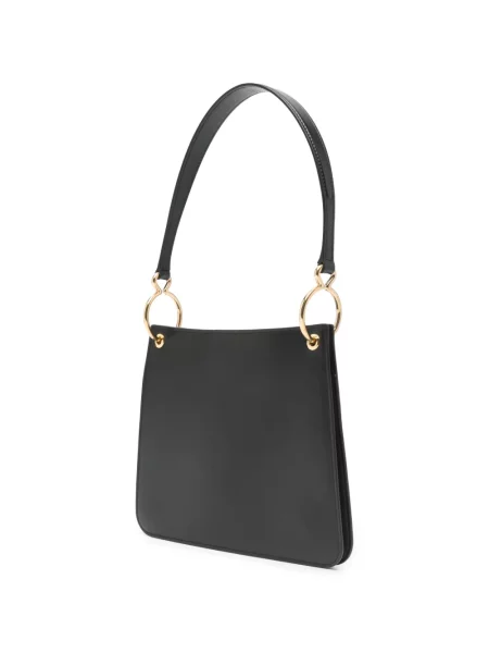Bőr shopper táska Jil Sander fekete