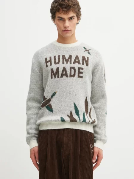 Human Made pulover din amestec de lână GRAPHIC călduros alb