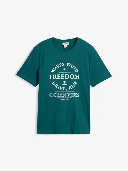 T-shirt z czystej bawełny organicznej niebieska