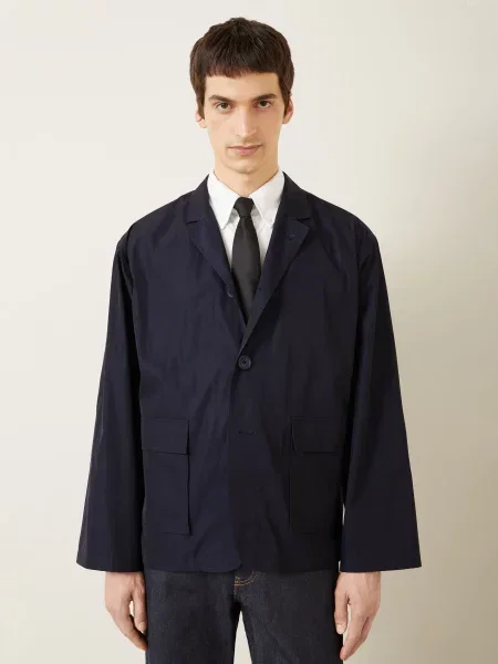 Thom Browne. Marynarka Regular Fit blau biała