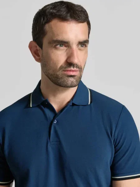Koszulka polo o kroju slim fit z mieszanka bawełny model ATLAS' Selected