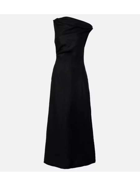 Rochie midi Faithfull de in asimetrică negru