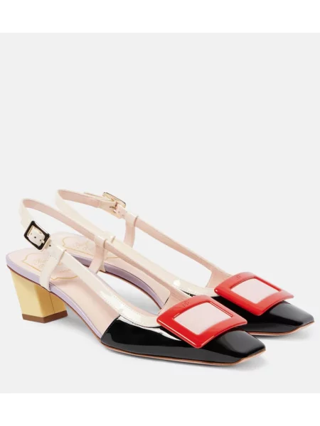 Pantofi cu toc Roger Vivier din piele de lac slingback