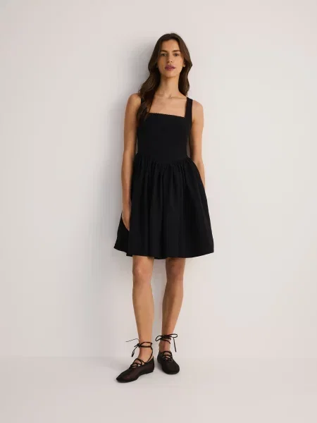 Reserved Мінісукня з додаванням льону чорний