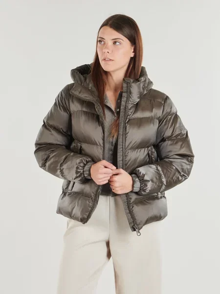 Bunda Superdry s kapucňou hnedá