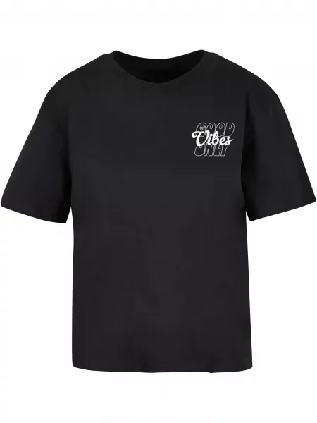 T-shirt Good Vibes Wording black λευκό