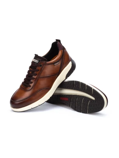 Sneakersy Pikolinos sznurowane skórzane brązowe