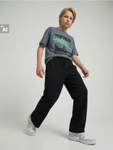 Sinsay Oversize tepláky se stopery černá