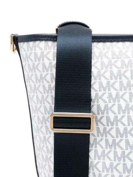 Geantă shopper Michael Kors cu autograf alb