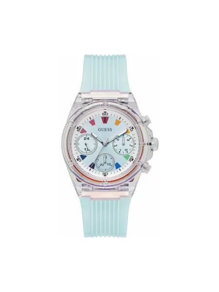 Lniany zegarek Guess niebieski