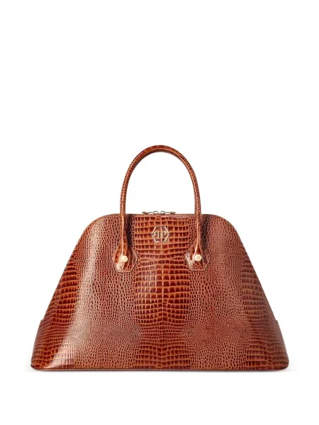 Geanta de piele Philipp Plein din piele maro