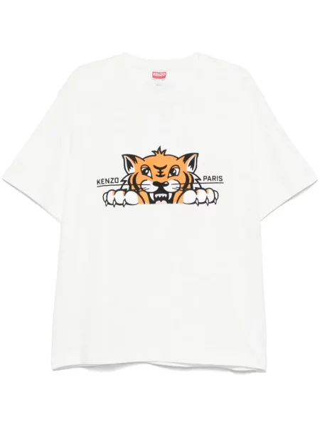 Tricou Kenzo cu dungi de tigru alb