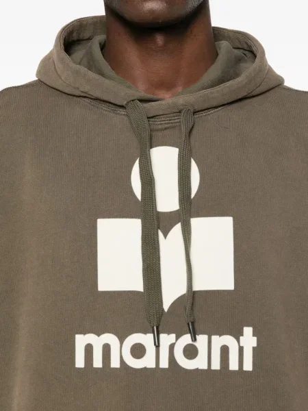 Hanorac cu glugă Isabel Marant cu imagine maro