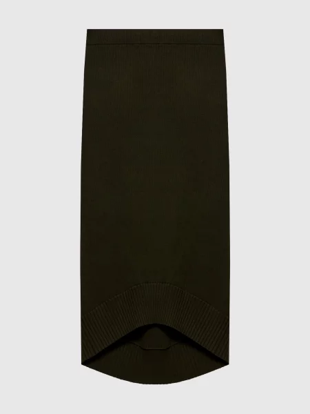 Юбка Victoria Beckham из шерсти мериноса зеленая