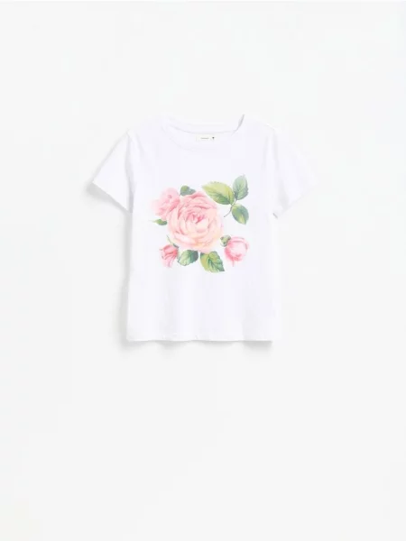 Reserved Tricou din cu imprimeu alb