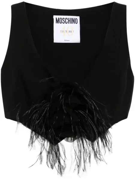 Top Moschino cu model floral negru