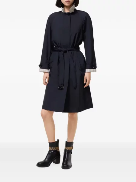 Cu centură lung palton Burberry albastru