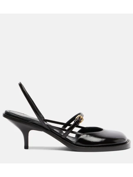 Pantofi cu toc Dries Van Noten din piele slingback maro