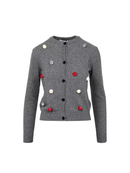 Sweter Msgm wełniany szary