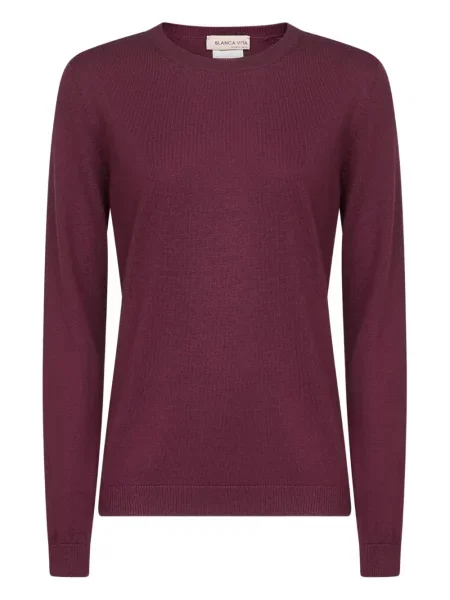 Sweter Blanca Vita z okrągłym dekoltem fioletowy