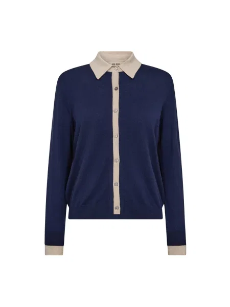 Kardigan Mos Mosh wełniany niebieski