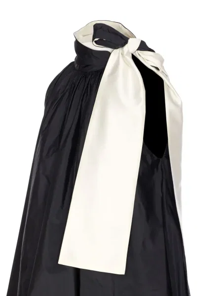 Rochie Max Mara cu funde cu gât halter de costum negru