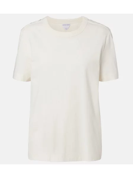 Tricou Bottega Veneta din jerseu alb