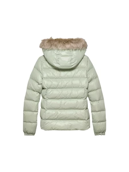 Geacă de blugi Tommy Jeans cu glugă verde