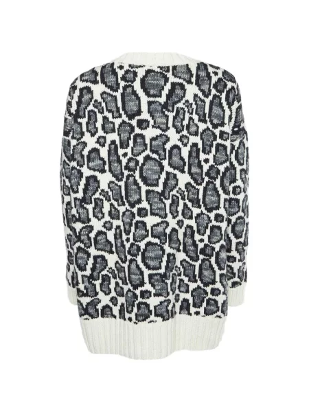Pulover Joseph cu model leopard alb