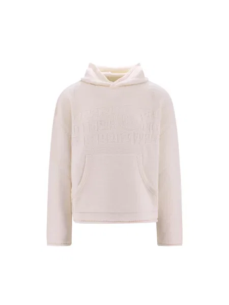 Bluza z kapturem Mm6 Maison Margiela z kapturem z logo biała
