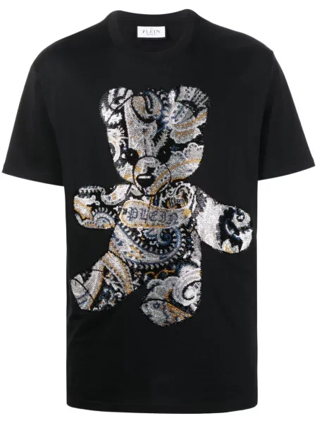 Tricou Philipp Plein cu imagine teddy negru