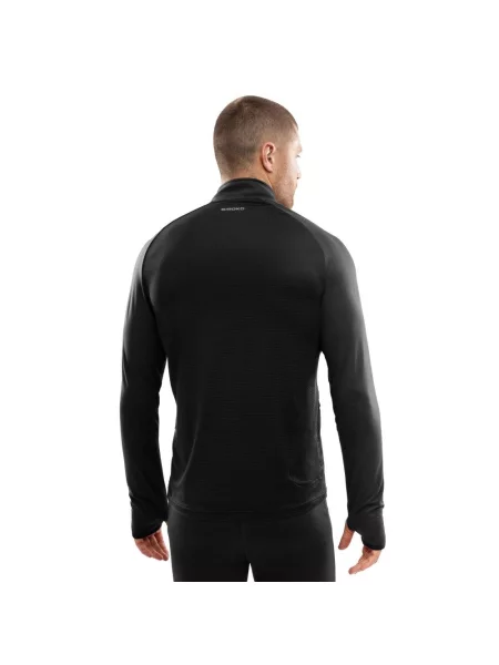 Bluza do biegania z suwakiem pod szyją Fitness Siroko Intuit Black czarna