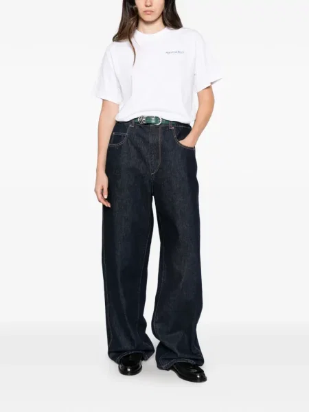 Tricou Sporty & Rich cu imagine alb