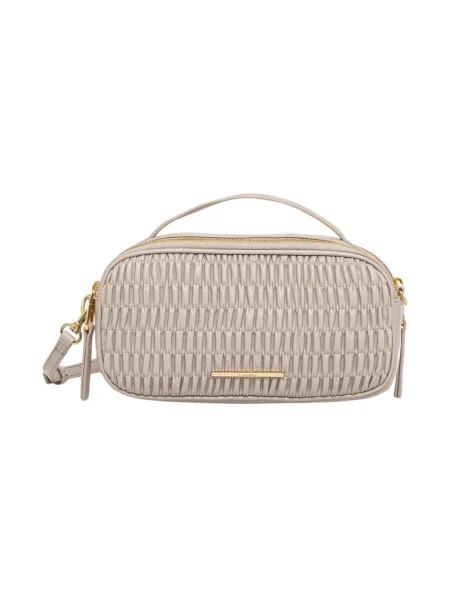 Calvin Klein Torba Na Ramię Z Falbanką beige beżowa