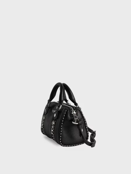 Кожаная сумка Zadig&voltaire с шипами черная
