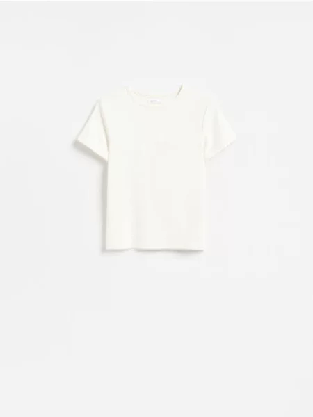 Reserved Tricou cu adaos de modal alb
