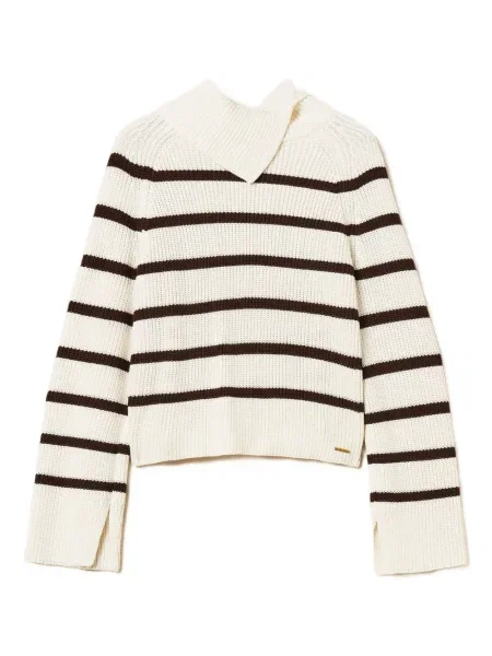 Pulover Twinset cu dungi alb
