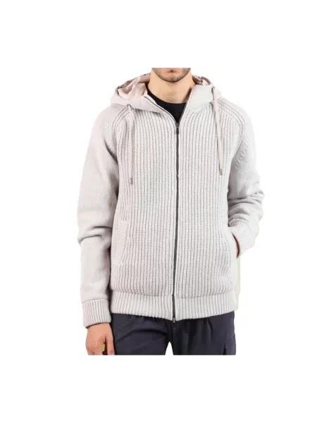 Sweter Herno wełniany dwustronny szary
