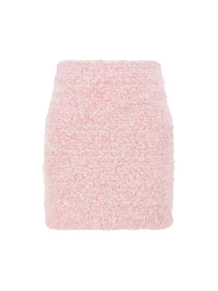 Lniana spódnica mini Balenciaga różowa