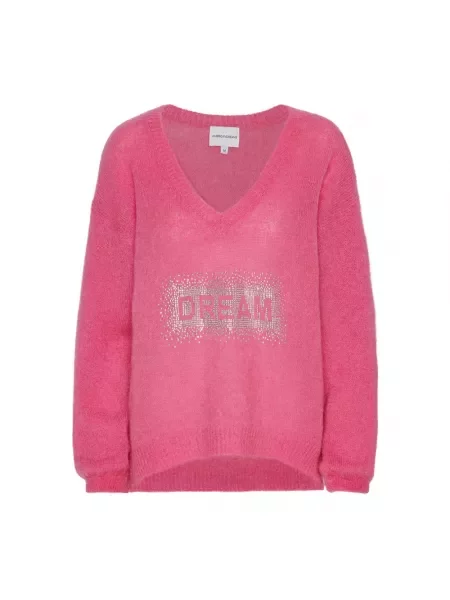 Sweter American Dreams wełniany różowy