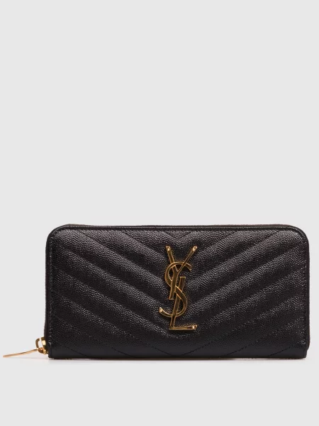 Кожаный кошелек Saint Laurent черный
