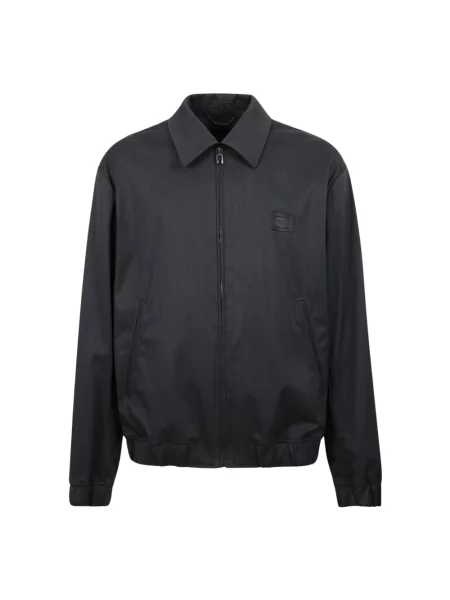 Kurtka bomber Dolce And Gabbana wełniany z logo szary