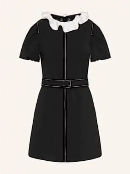 Claudie Pierlot Sukienka Etui Z Wolantami schwarz czarna