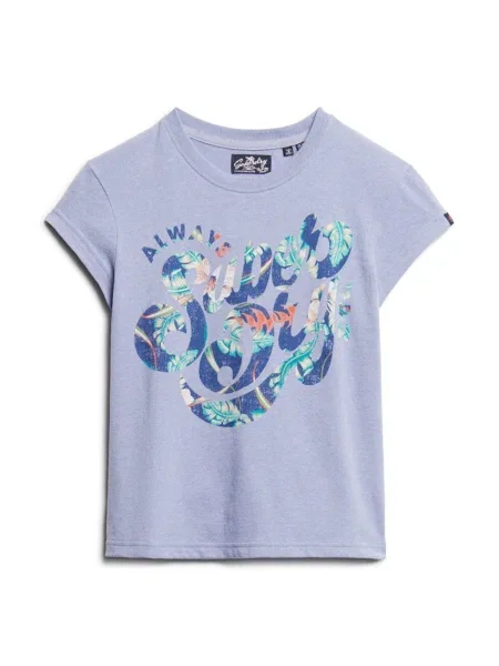 Tricou Superdry cu model floral albastru